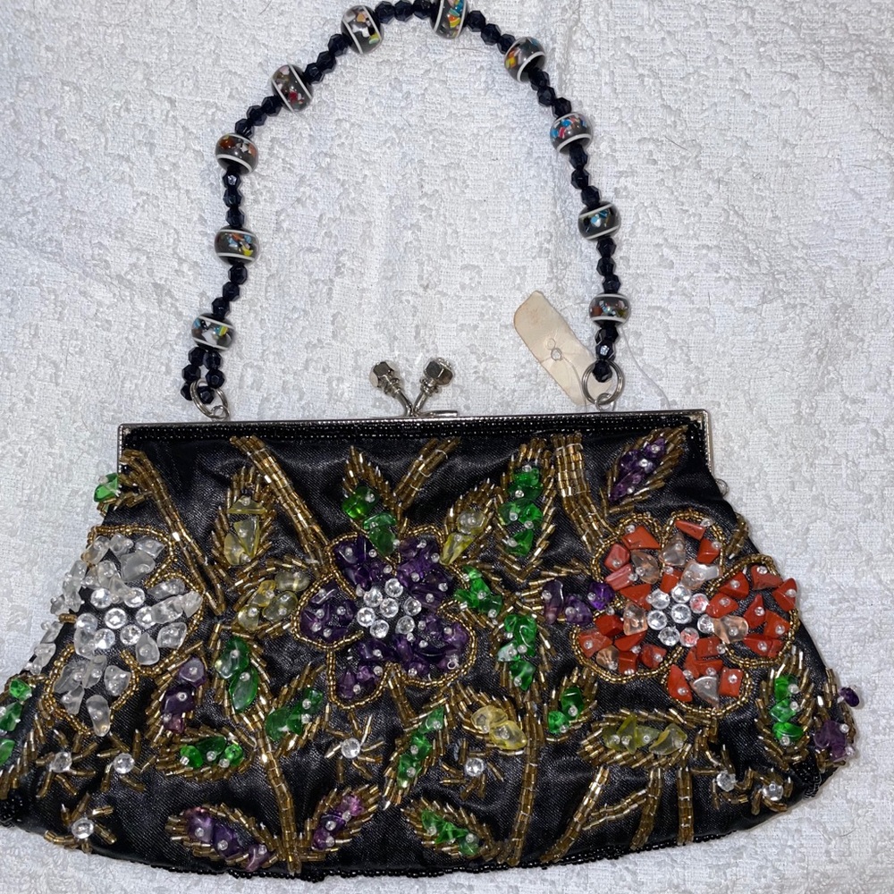 Black decorative evening bag